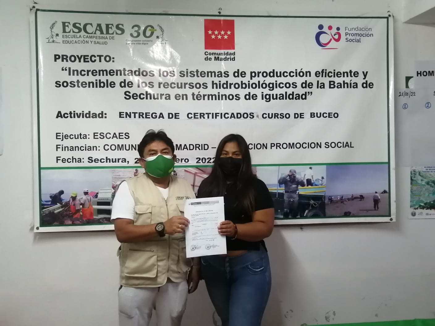Entrega certificados Buceo Artesanal a 51 pescadores maricultores/as litoral Sechura