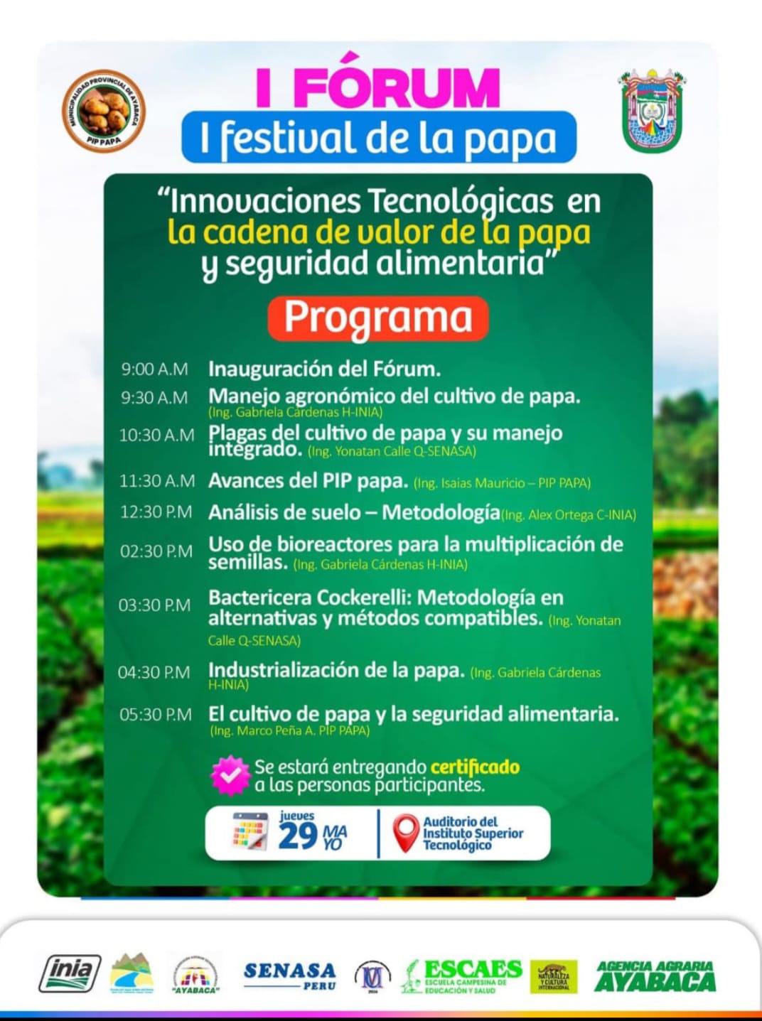 I FÓRUM – I Festival de la papa